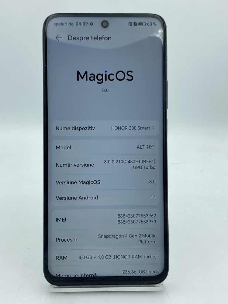 Honor 200 Smart 256GB / 4GB RAM GARANTIE / FACTURA #42059