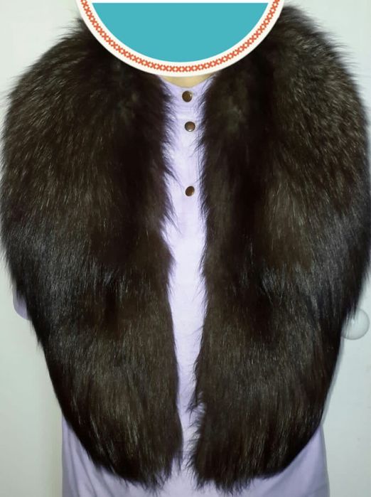 Воротник меховой чернобурка