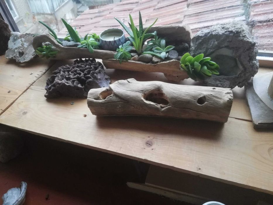 Ръчни дървени саксии