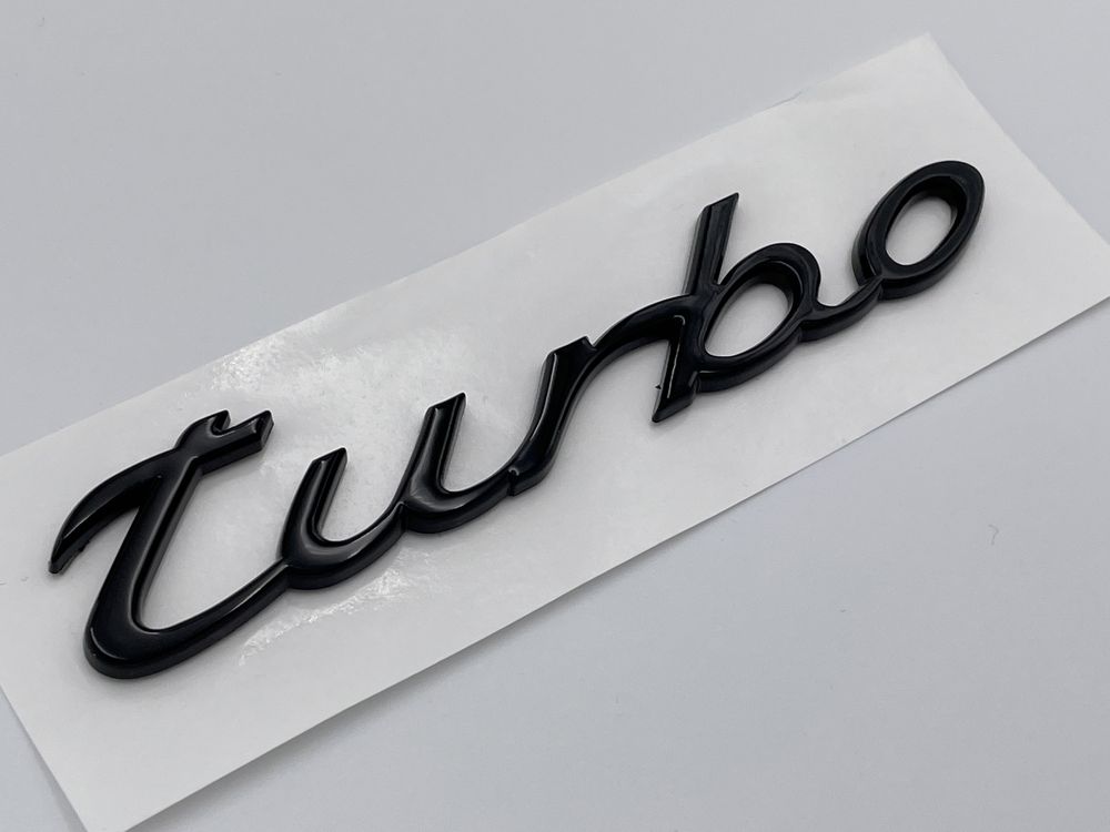 Emblema PORSCHE Turbo negru