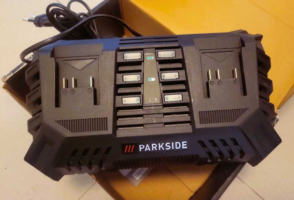 Încărcător dual rapid Parkside 20V PDSLG20A1 pt două baterii simultan