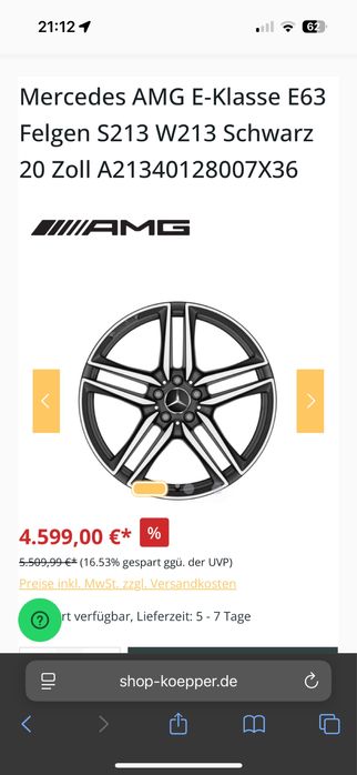 Jante Mercedes AMG / 20” / S213 / W213