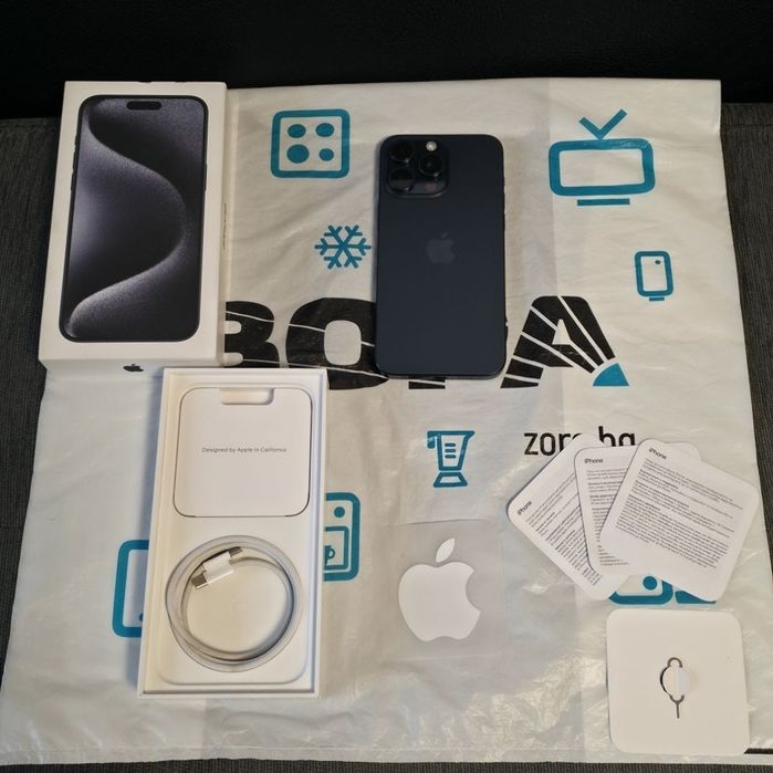 КАТО НОВ 256GB iPhone 15 Pro Max Гаранция Зора 2025г. Blue / Син