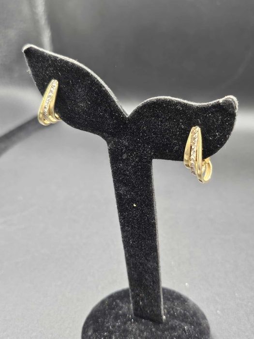 Hope Amanet P5-Cercei din Aur galben cu alb 14k-585 ,2.66 Gr