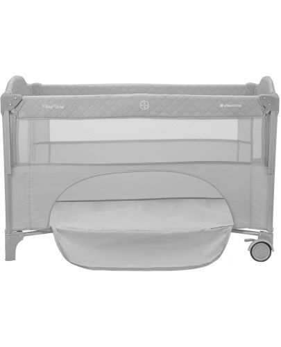 НОВА Kikka boo Сгъваема бебешка кошара Milky Way Grey, 2 Нива ПОДАРЪЦИ