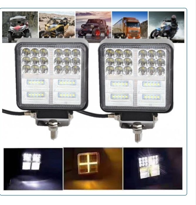 Proiector led 108w si functie strobo galben, 12v-24v