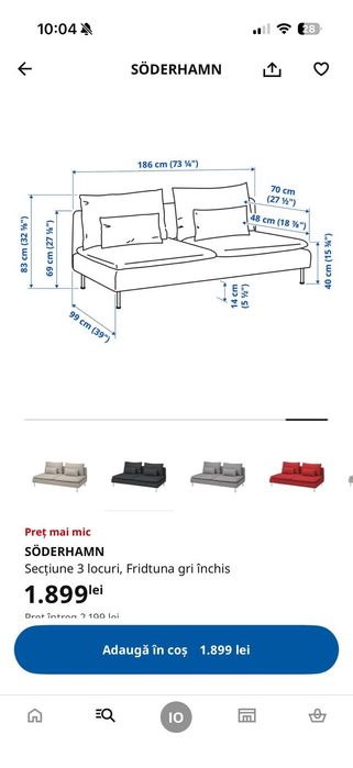 Canapea Ikea, 3 locuri