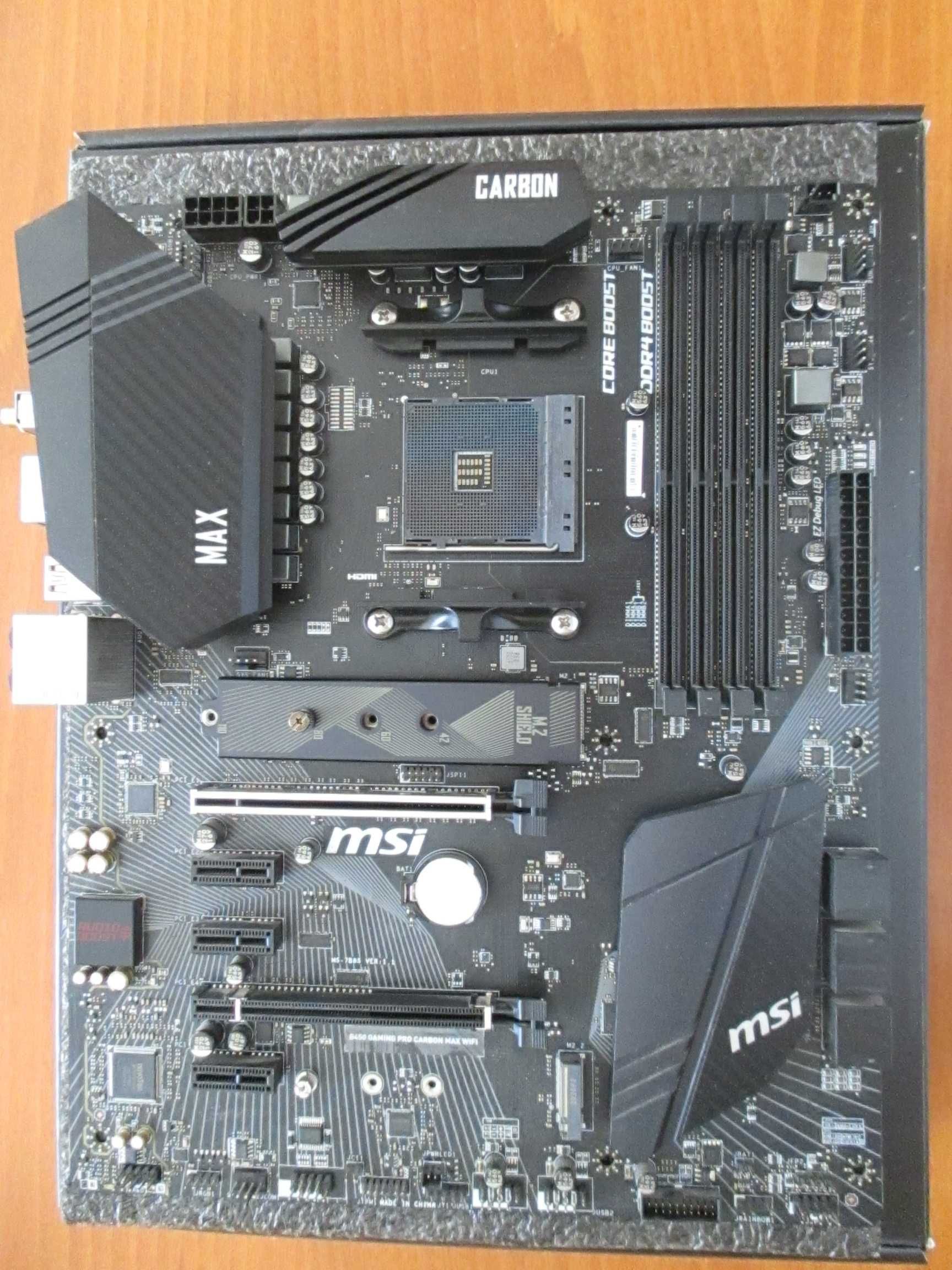 Дънна платка MSI B450 GAMING PRO CARBON MAX WiFi, сокет АМ4