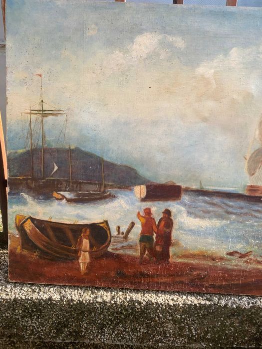 стара картина морски пейзаж