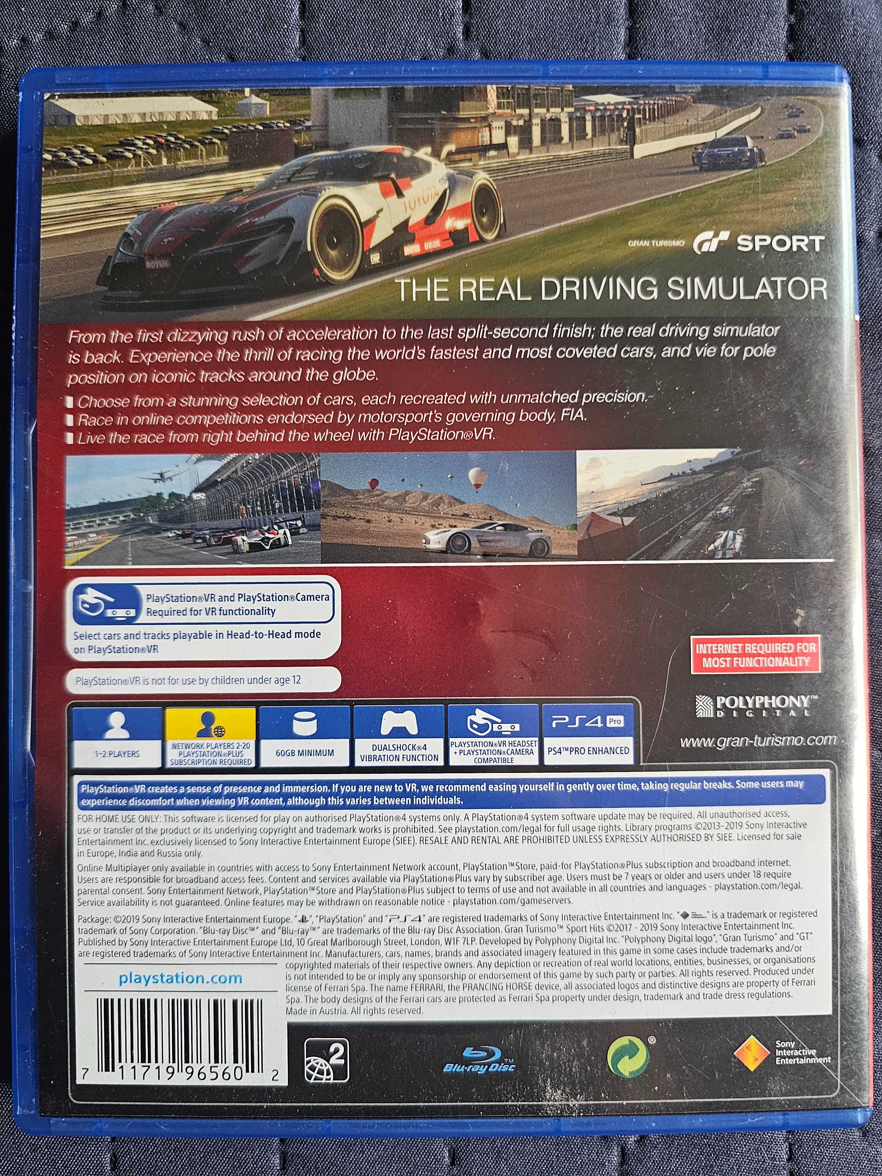 PS4 игра Gran Turismo Real Simulator Sport, PS VR compatable