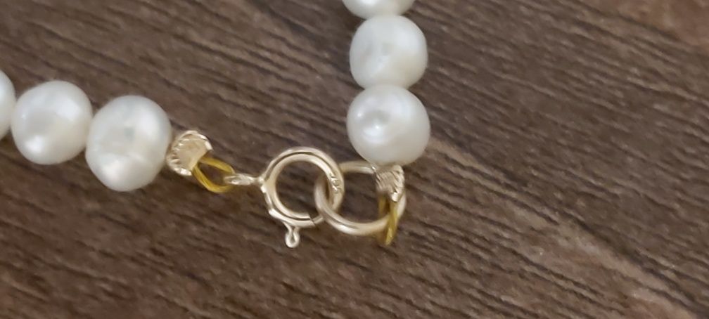 Colier cu perle si aur 14k, brand Loor