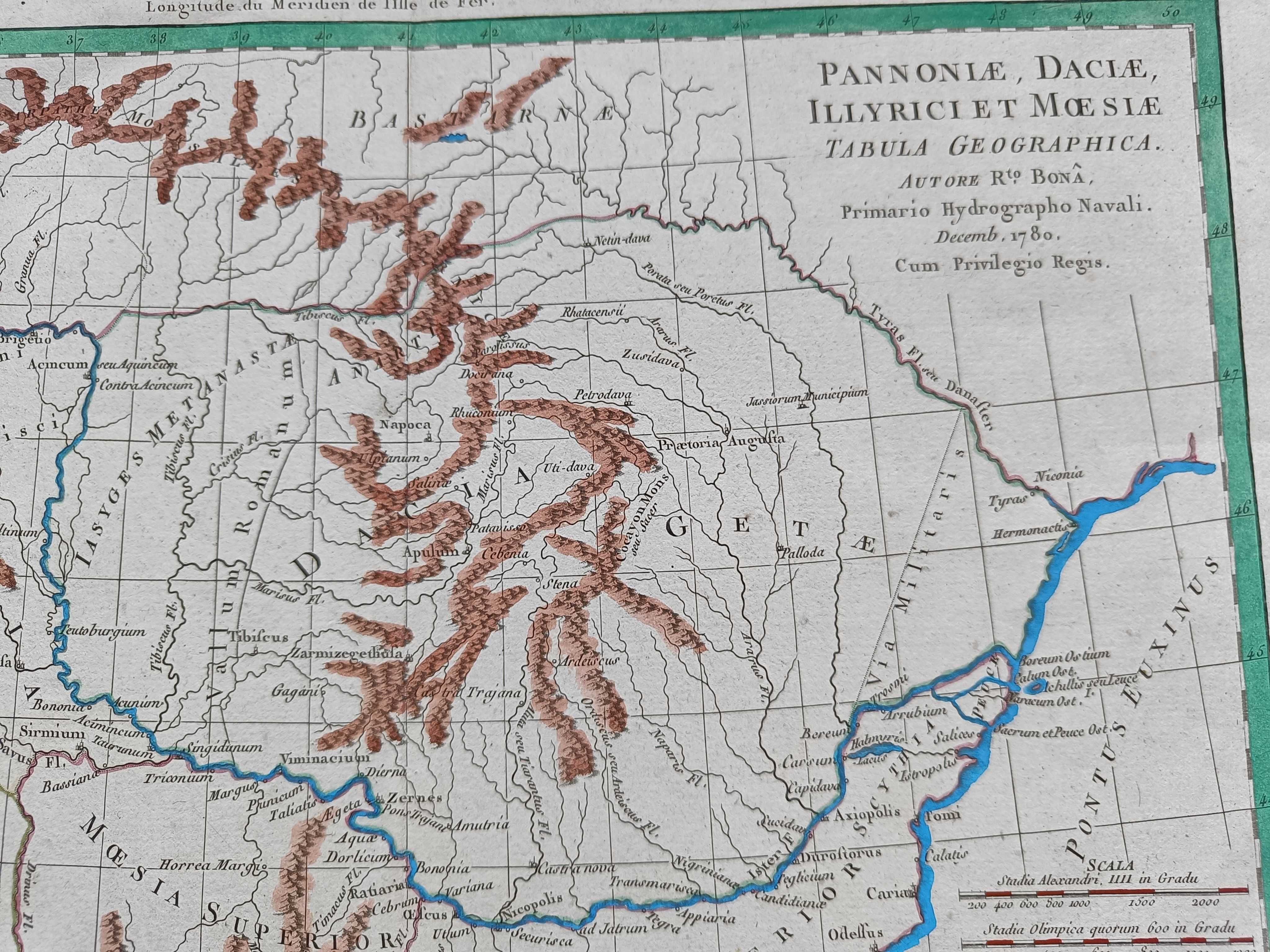 Harta a Daciei Romane, tiparitura originala din anul 1788