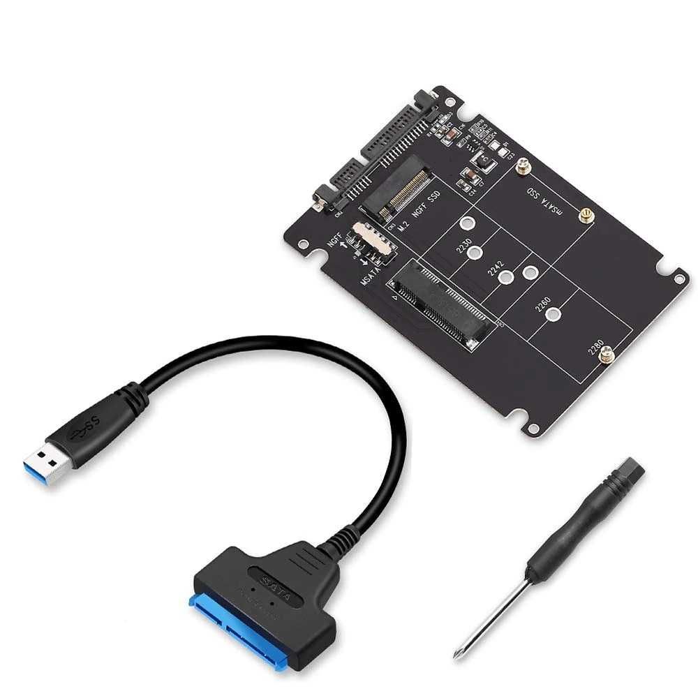 2in1 adaptor SSD mSATA M.2 NGFF la SATA 3 2.5 inch cu adaptor USB 3.0