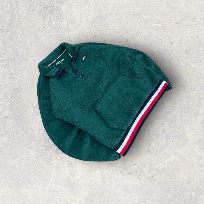 pulover Tommy Hilfiger cu fermoar, femei marimea S verde închis