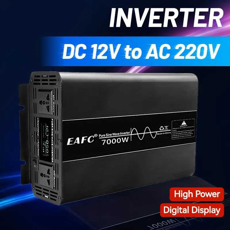 Инвертор EAFC 7000 W, чиста синусоида, DC 12V до AC 220V 50HZ
