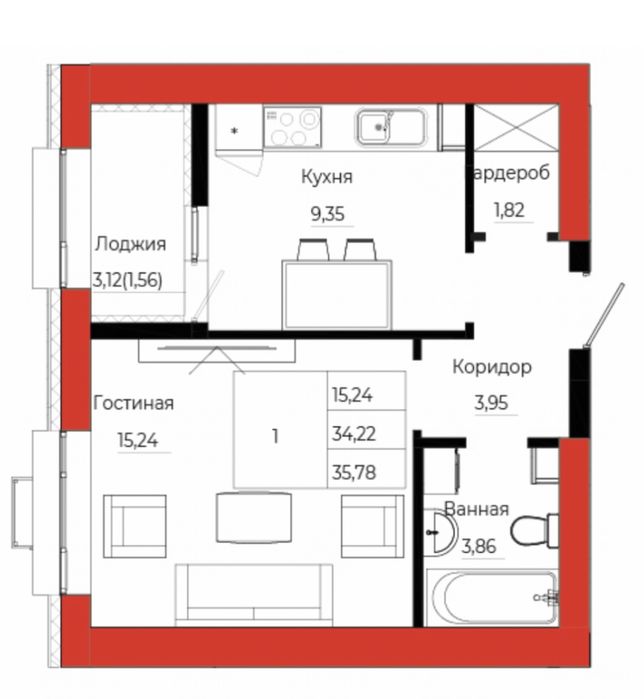 Продам 1 комнатную квартиру