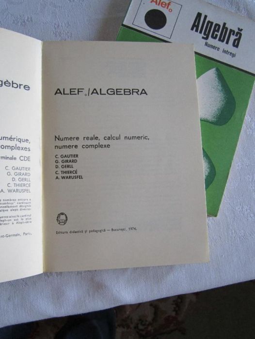 Alef./ Algebra- Numere intregi de C. Gautier, G. Girard, D. Gerell