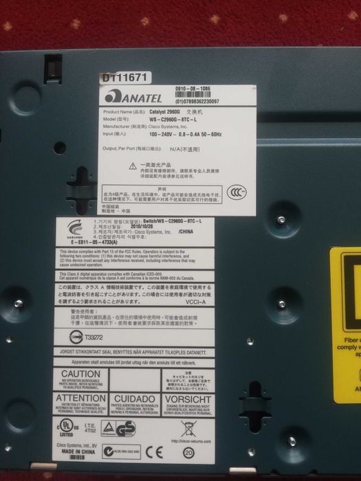 Switch Cisco Catalyst WS-C2960G-8TC-L