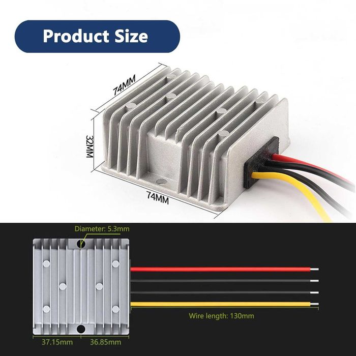 DC 12V/24V към 5V 30A 150W водоустойчив преобразувател на напрежение