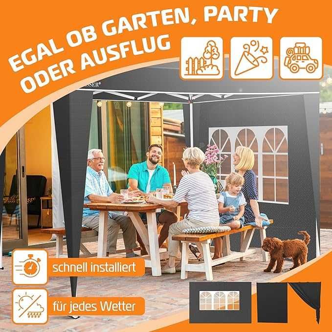 KESSER® 2X странична стена за павилион 3x3м