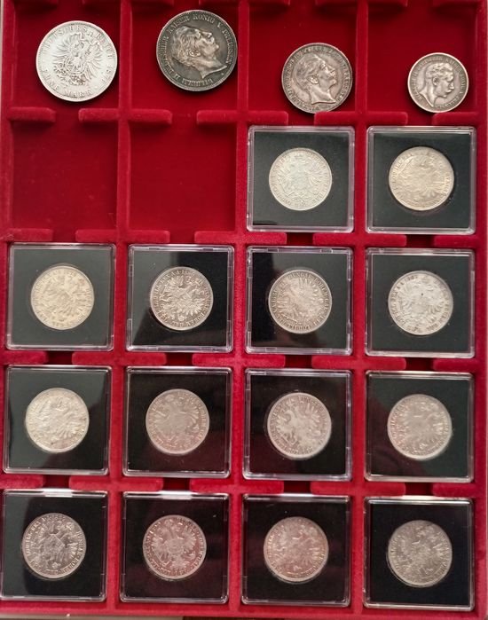 Colectie 14 monede argint Austria 1 Fl. 1876- 1892 stare f buna