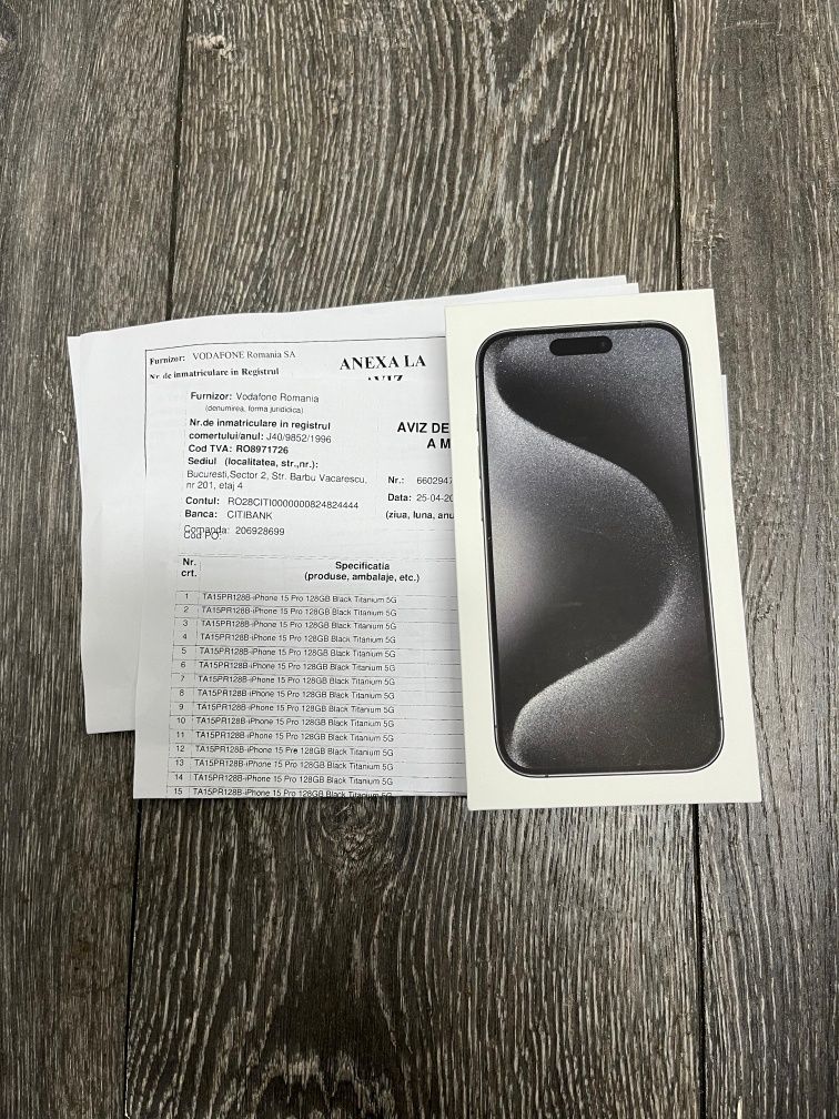 Iphone 15 Pro 128Gb Black Sigilat/Factură/Garanție