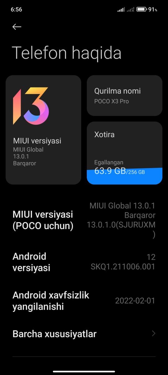 Poco x3 pro holati ideal