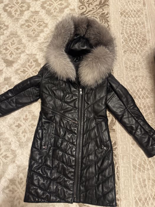 Palton piele si blana naturala nou
