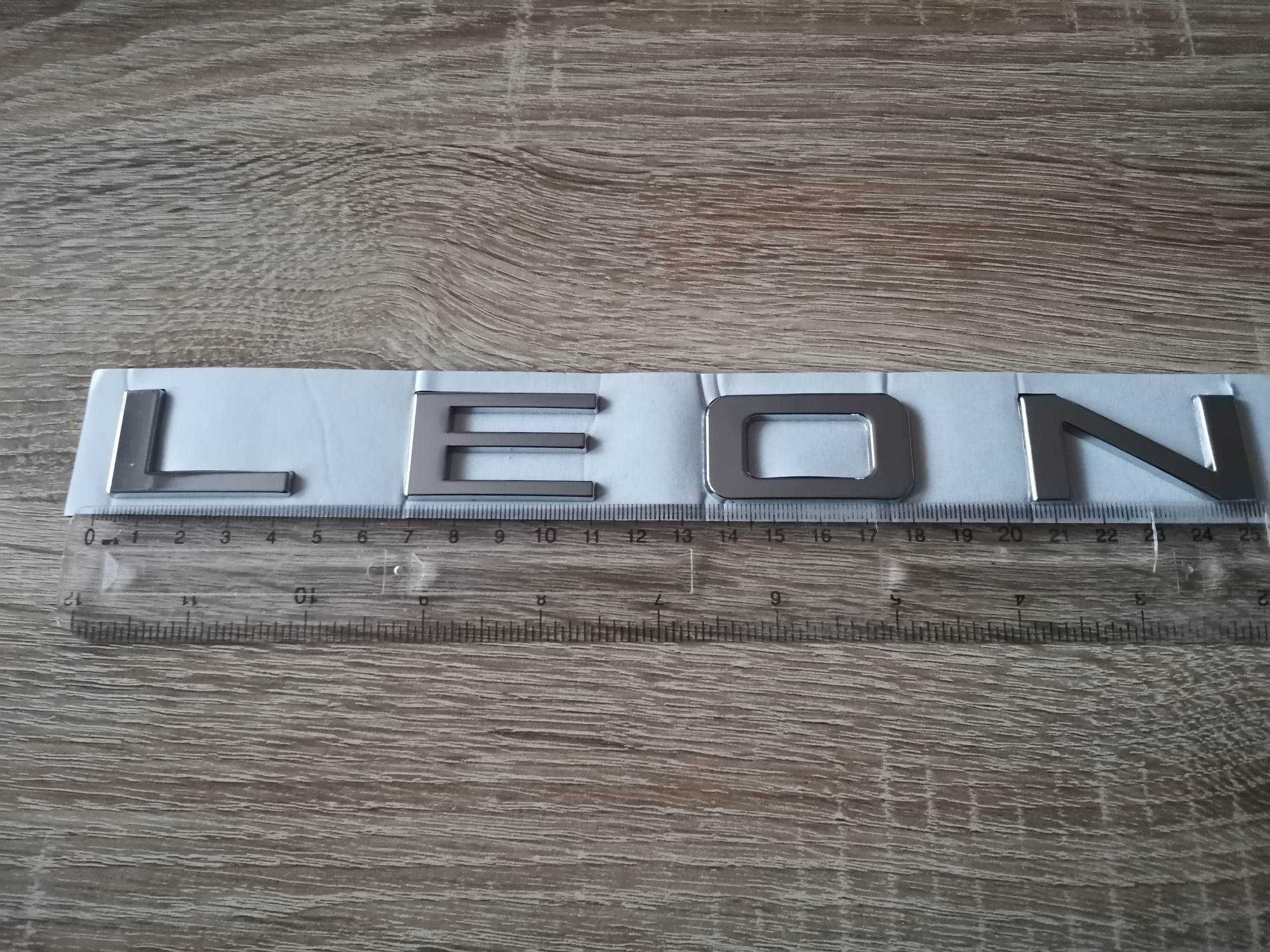 Емблема лого надпис сребрист Сеат Леон Seat Leon