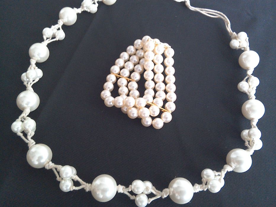 Set perle: colier și brățară