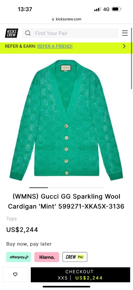 Жилетка Gucci mint