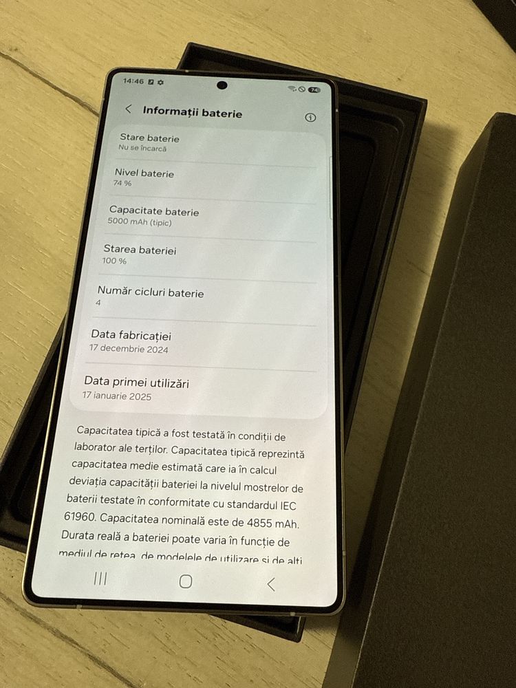 Samsung S25 Ultra 256Gb ca Nou 4 Incarcari la cutie