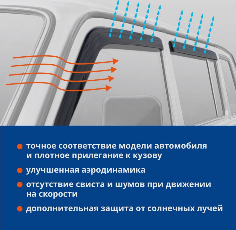 Дефлекторы окон, ветровики ваз 2111, 2171 дельта (самоклейка) комплект