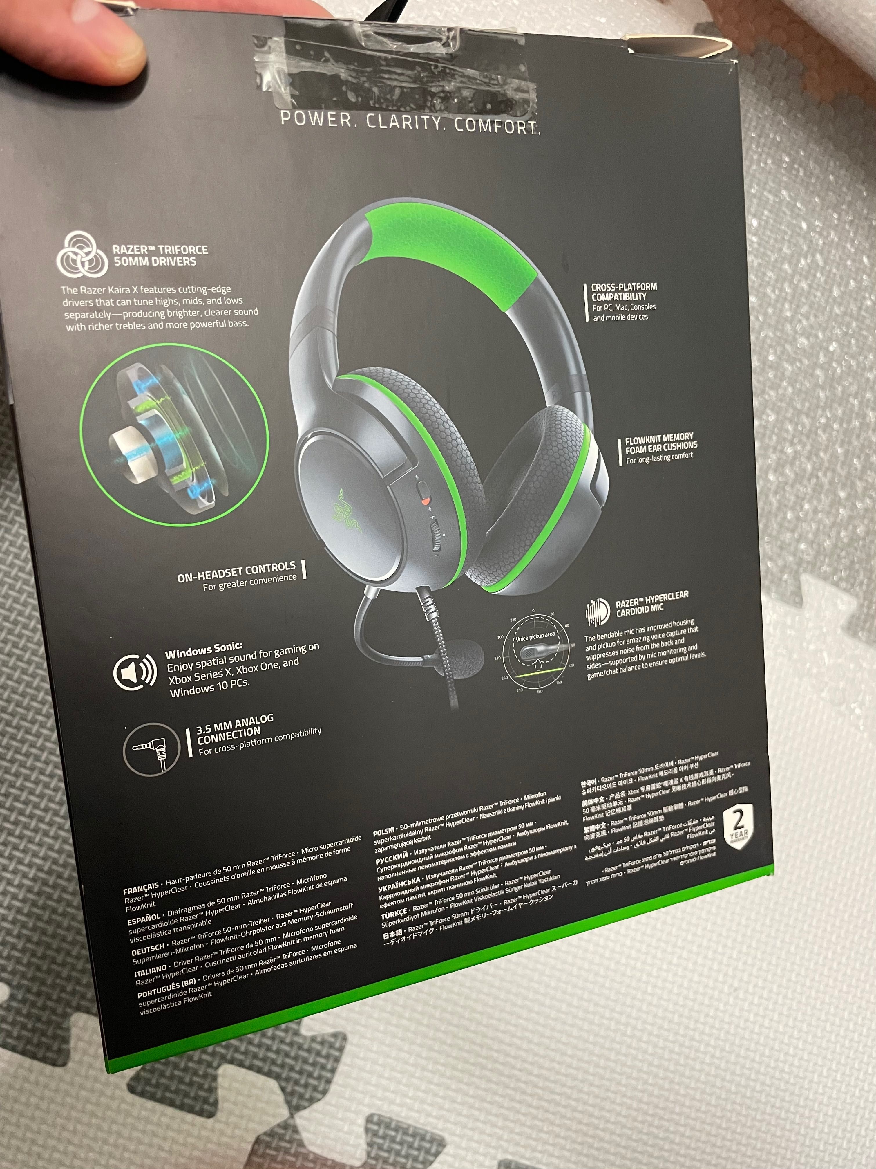 Геймерские наушники от Razer Kaira x для xbox и пк