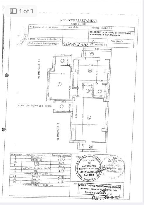 Apartament 3 camere vanzare Tomis Plus Villa