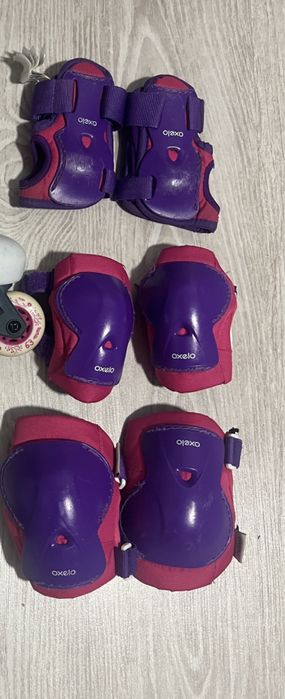 Set 3 protecţii role/skateboard PLAY Roz Copii