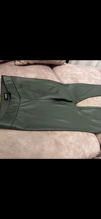 Дамски кожен клин, в зелен цвят