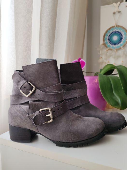 Ghete 39/40 Loft37 damă piele naturală suede