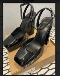 Mango MNG дамски лачени обувки на платформа