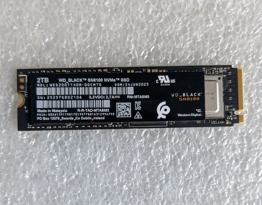 SSD 2TB Gen5 WD Black SN8100 NVMe 14900 MB/s