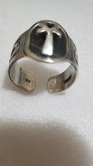 Superb inel ghiul argint masiv 925 Egiptean,crucea ankh,poansonat,