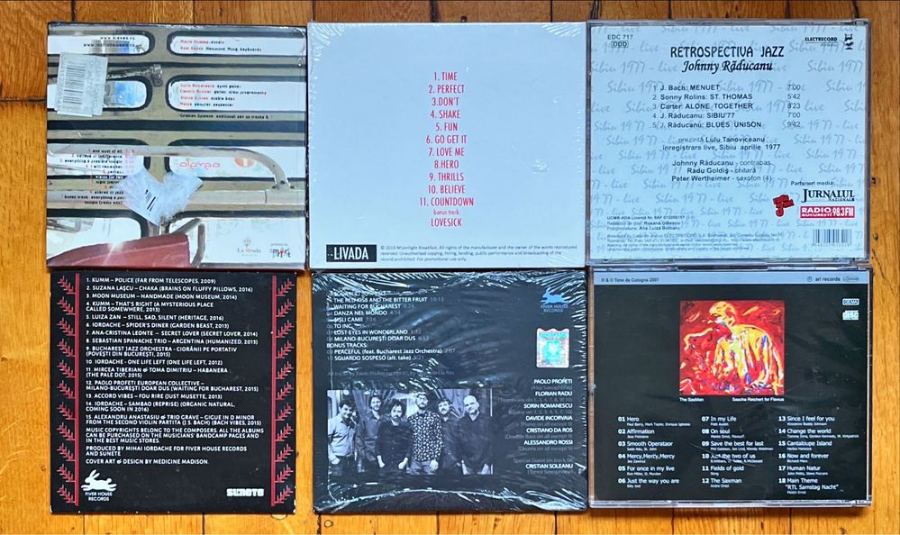 CD jazz, folk&pop RO: Aievea, J. Raducanu, Anghel, R. Carstea, Manole
