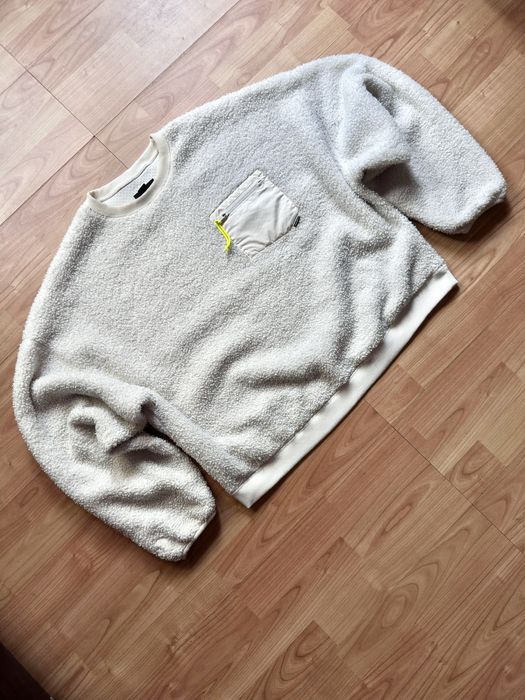 Pullover crewneck jumper sweater bluza oversize Converse Sherpa cream