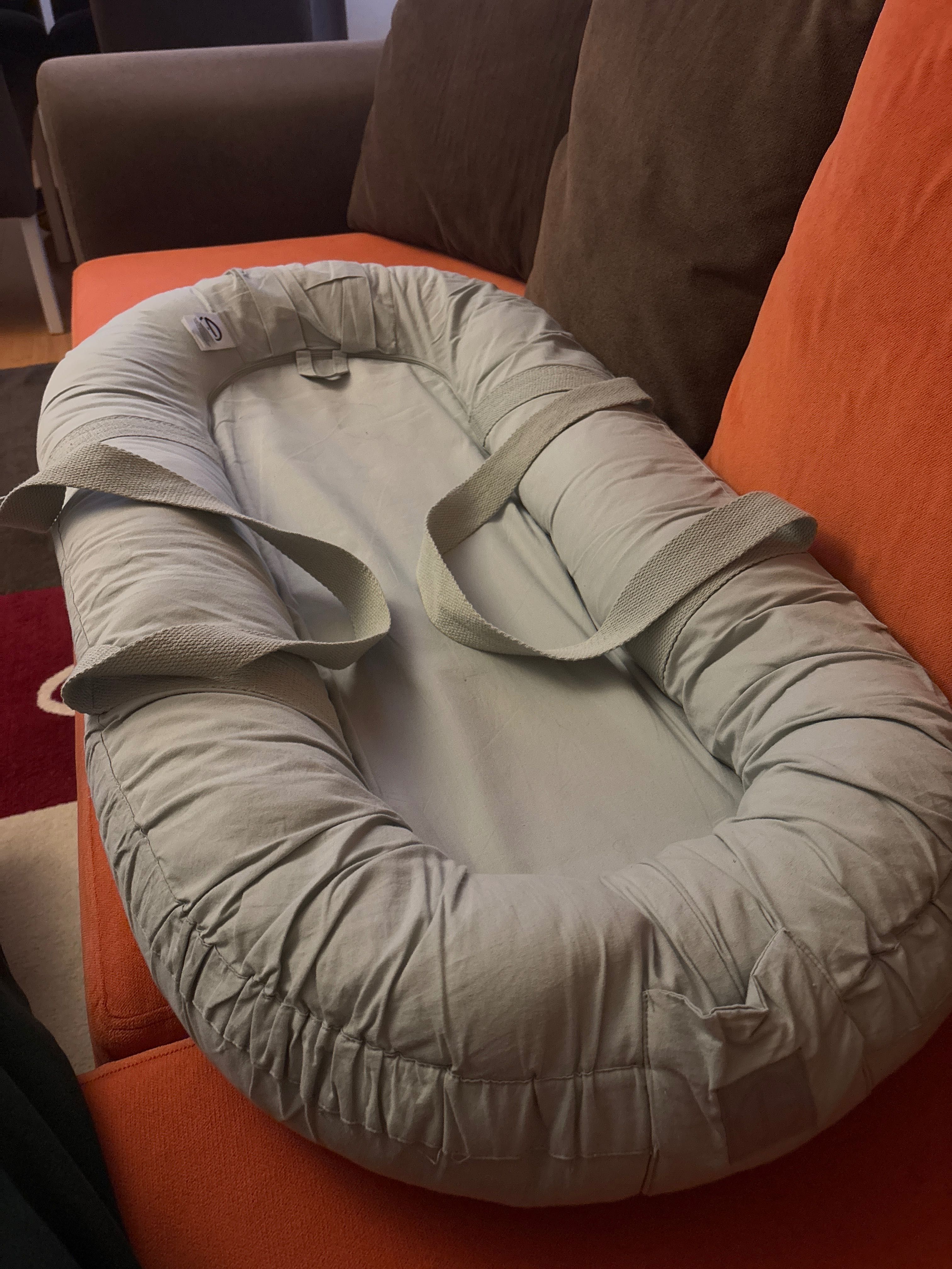 Baby nest Elodie gri petrol – locșor confortabil pentru somn liniștit