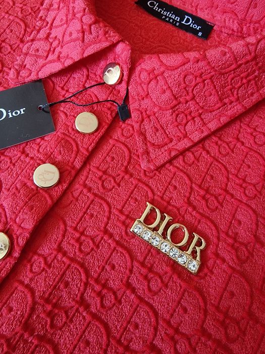 Tricou damă C Dior super model, logo metalic auriu