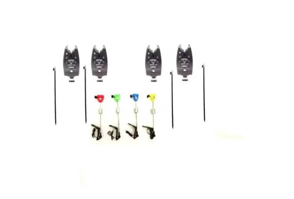 Set 4 senzori diamat alb negrii cu 4 swingere cu led si 4picheti