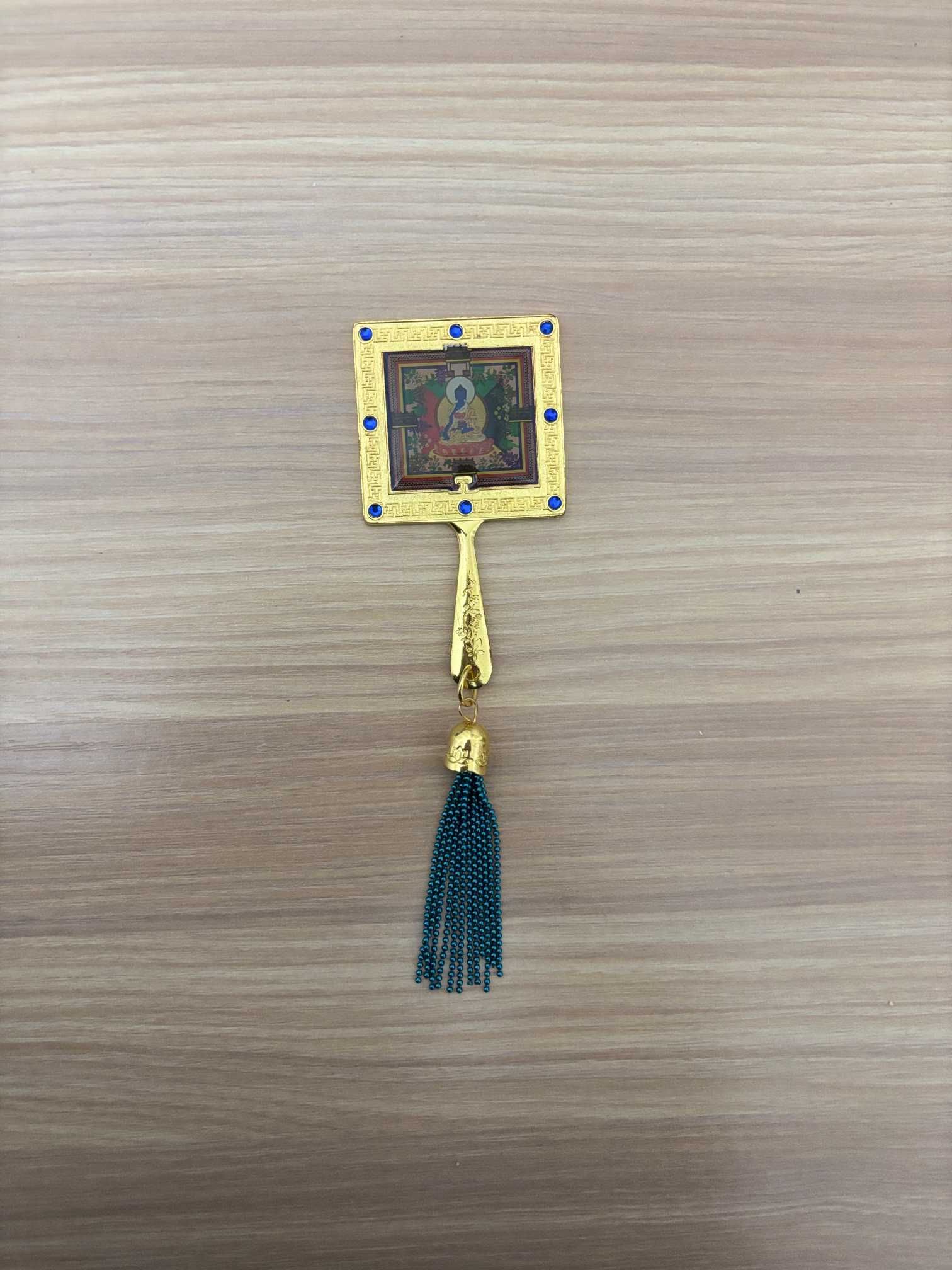 Superbă statuetă Buddha Medicinei+oglindă/metal/19,5cm/preț fix.