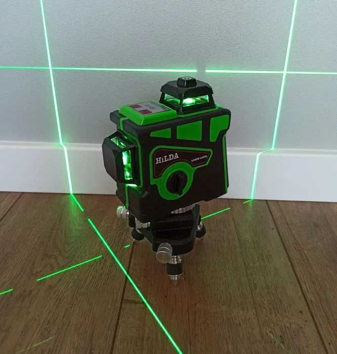 Лазерный уровень Hilda 3D 12 линий зеленый луч Лазерный нивелир