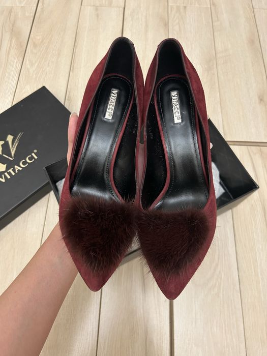 Туфли Vitacci, натуральная замша — бордовые, размер 38