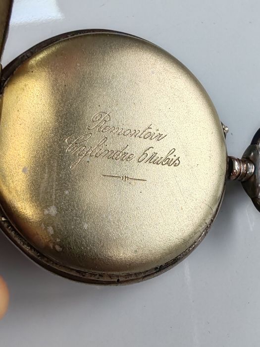 Ceas de buzunar Cylindre Argint 47 mm Funcționează excelent!